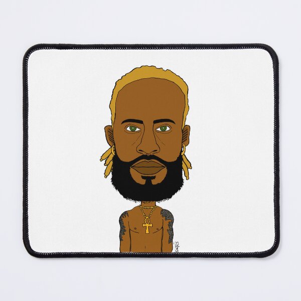 Item preview, Afro-Futurist Spiritual Portrait - Blonde Dreads and Black Beard. Illustration. designed and sold by Eric Sintès.