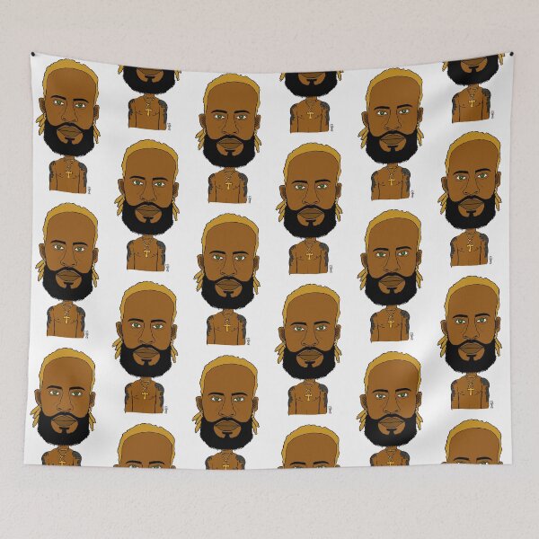 Item preview, Afro-Futurist Spiritual Portrait - Blonde Dreads and Black Beard. Illustration. designed and sold by Eric Sintès.