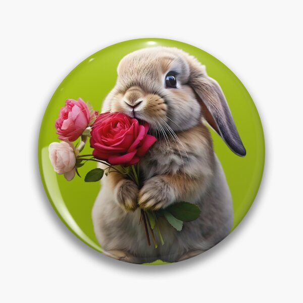 Item preview, Cute Bunny Holding Red Roses - Romantic Valentine Rabbit designed and sold by SoyGalactic.