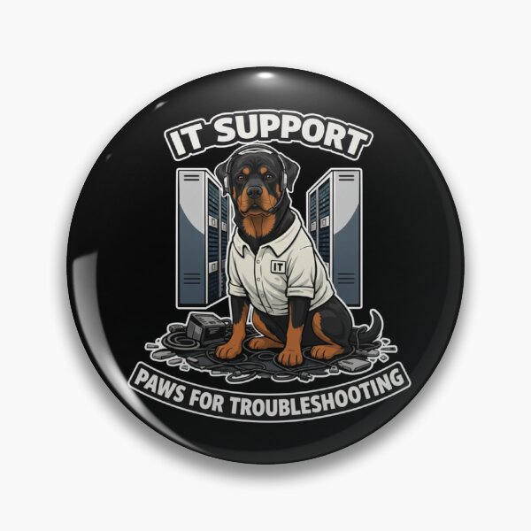 Item preview, IT Support Rottweiler - Paws for Troubleshooting Funny Tech Humor designed and sold by Pulse & Paws | Pop Culture Tees and Stickers.