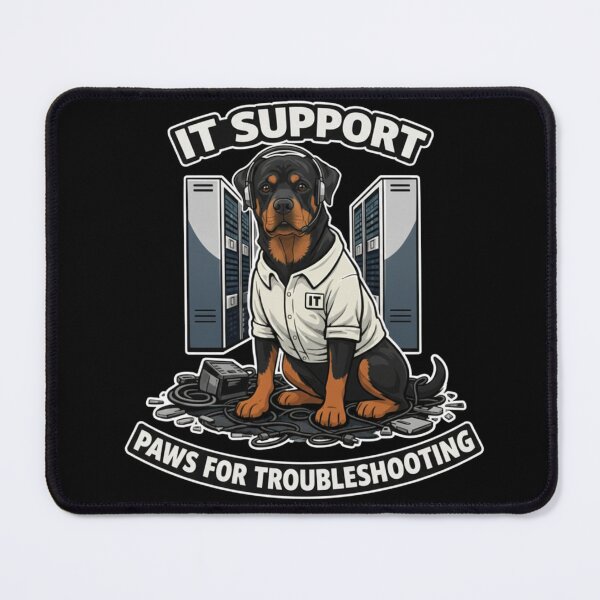 Item preview, IT Support Rottweiler - Paws for Troubleshooting Funny Tech Humor designed and sold by Pulse & Paws | Pop Culture Tees and Stickers.