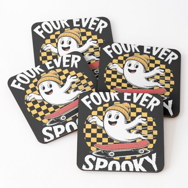 Item preview, Four Ever Spooky 4th Birthday Skateboarding Halloween designed and sold by Dolostope.
