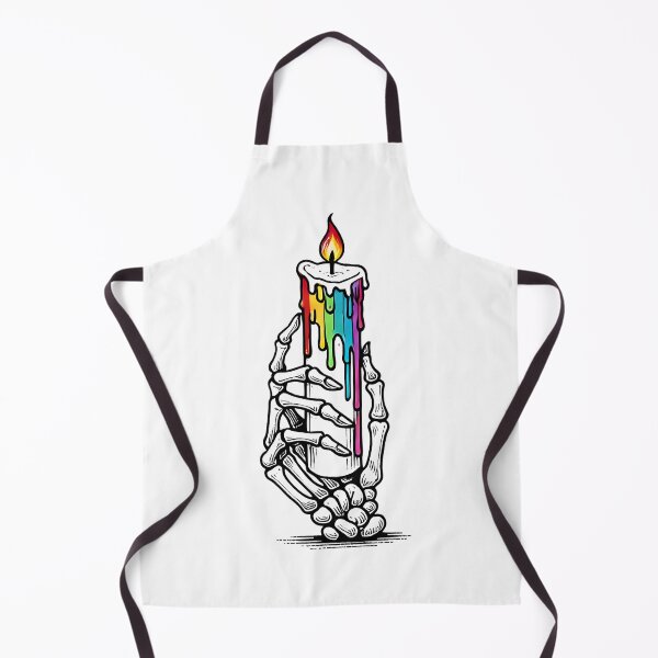 Item preview, Rainbow Pride Skeleton Candle Gothic LGBTQ Art, Queer Witch Aesthetic designed and sold by WickedLibrary.