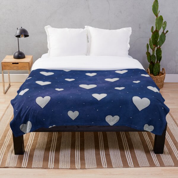 Item preview, Corazones cósmicos de acuarela de naturaleza azul - Noche llena de cielo Pintura de galaxia de acuarela púrpura designed and sold by KamalaDesign.