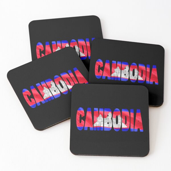 Item preview, CAMBODIA - Flag Flying in Wind cut to Letters Souvenir Sticker Shirt designed and sold by Adam Gormley.