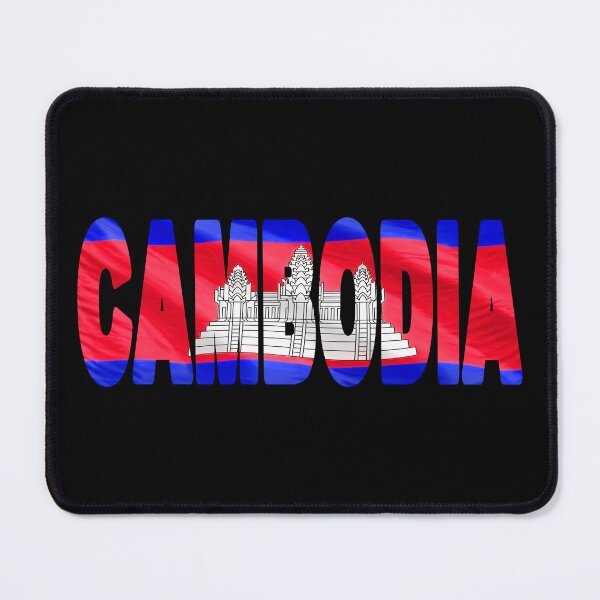 Item preview, CAMBODIA - Flag Flying in Wind cut to Letters Souvenir Sticker Shirt designed and sold by Adam Gormley.