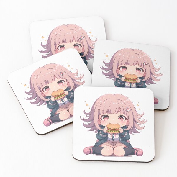 Item preview, Chiaki Nanami Danganronpa Anime Girl Kawaii Chibi Burger Cute Moment Food designed and sold by mildaclairmo.