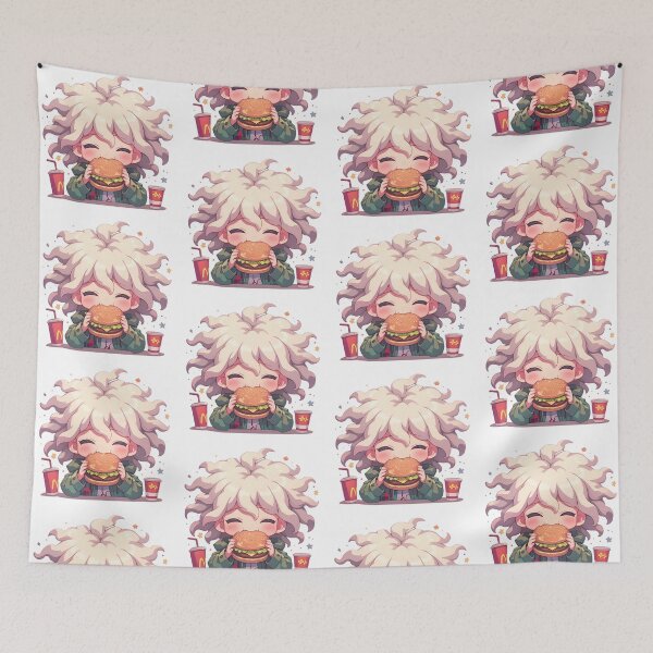 Item preview, Nagito Komaeda Danganronpa Anime Kawaii Chibi Burger Cute Whimsical Moment designed and sold by mildaclairmo.