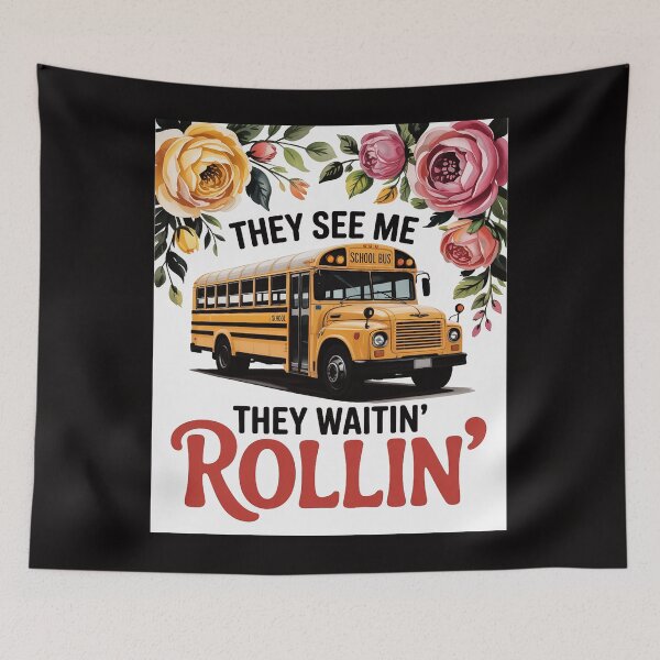 Item preview, They See Me Rollin' They Waiting' Floral School Bus Driver designed and sold by AnimeManga2D.