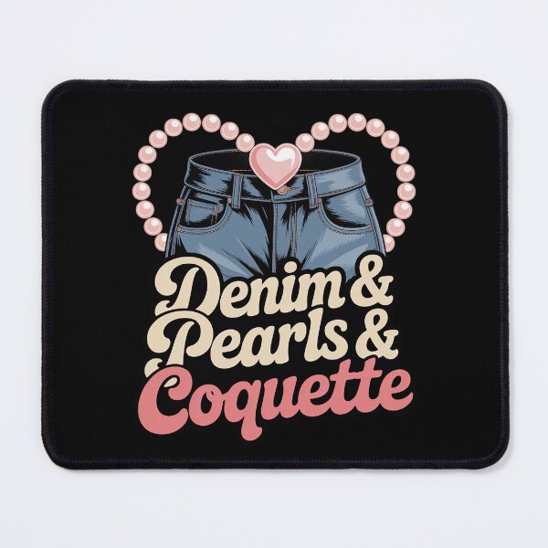 Item preview, Denim Pearls Bows Coquette Style Jeans Blue Chic Trend designed and sold by skanderio.