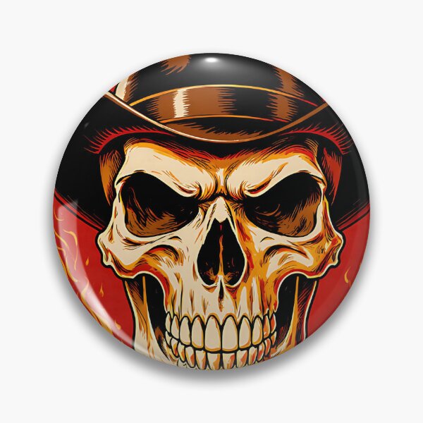 Item preview, Hellfire Outlaw Cowboy Skull designed and sold by iwzzuel.