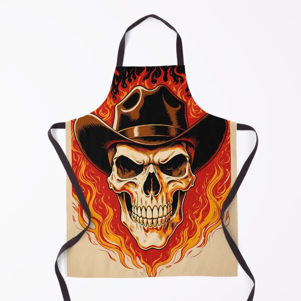 Item preview, Hellfire Outlaw Cowboy Skull designed and sold by iwzzuel.