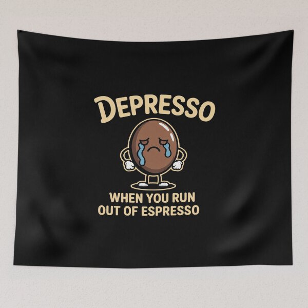Item preview, Depresso Coffee Bean Caffeine Addict Graphic designed and sold by skanderio.