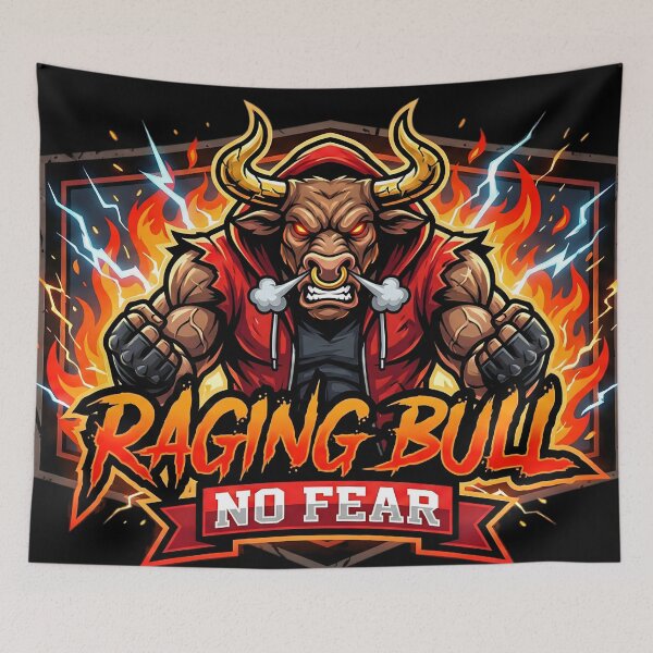 Item preview, Raging Bull — No Fear | Aggressive Street Fighter Animal Design designed and sold by SoulenCify.