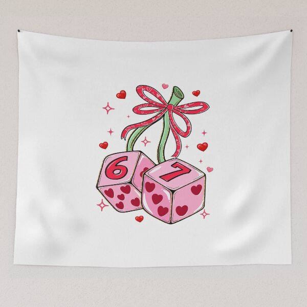 Item preview, Couquette Dice Six Seven Valentine, Be Mine , Cupid Love, Kiss me designed and sold by vintagearttee.