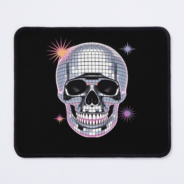 Item preview, Disco Skull Mirror Tile Retro Edgy Spooky Halloween designed and sold by skanderio.