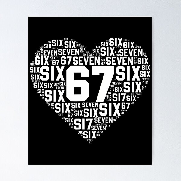 Item preview, Funny 67 Meme Six Seven Heart Matching Couples Valentines designed and sold by PaulaStokes2.