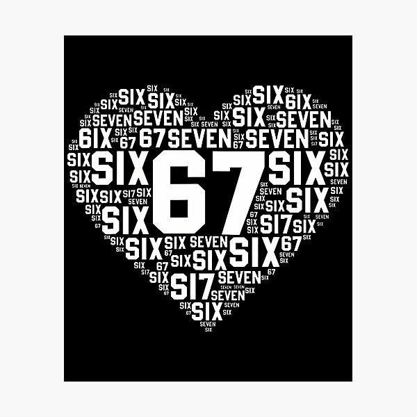 Item preview, Funny 67 Meme Six Seven Heart Matching Couples Valentines designed and sold by PaulaStokes2.