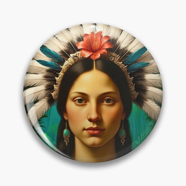 Item preview, The Roja Lisa - A Portrait from a Mesoamerican inspired Renaissance designed and sold by TheOuroborean.