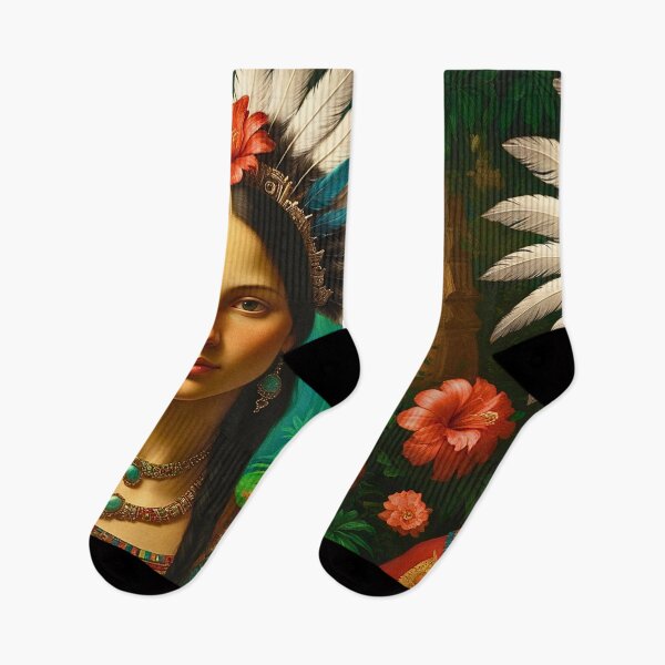 Item preview, The Roja Lisa - A Portrait from a Mesoamerican inspired Renaissance designed and sold by TheOuroborean.