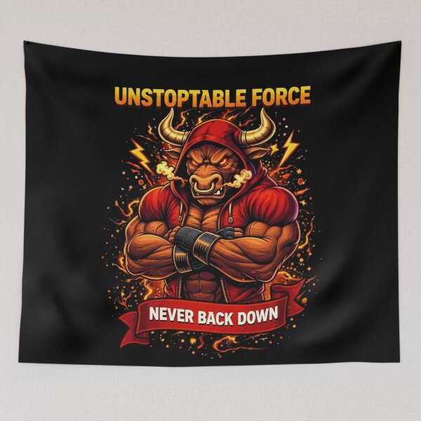 Item preview, Unstoppable Force – Never Back Down Bull Warrior designed and sold by SoulenCify.