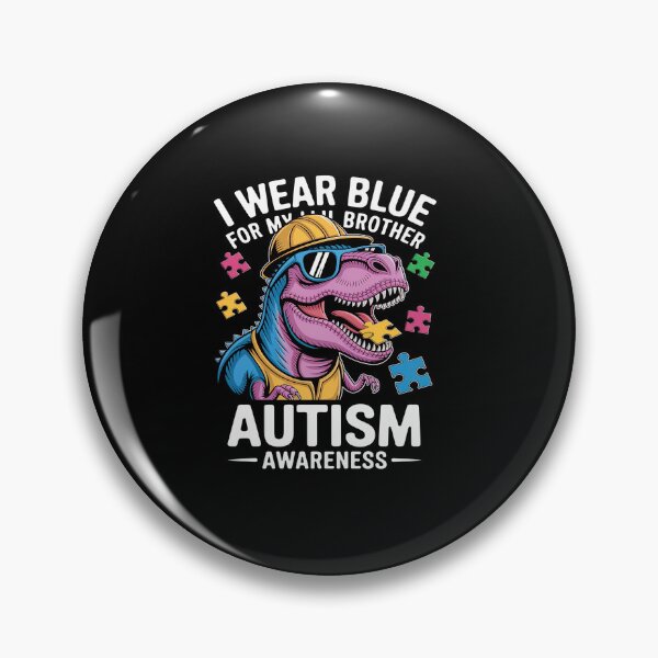 Item preview, I Wear Blue For My Lil Brother Autism Awareness Dinosaur designed and sold by KonopikaaArt.
