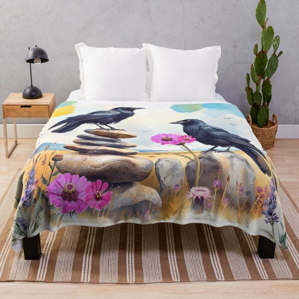 Item preview, Two Crows on Rock Cairns designed and sold by Modern-Tropical.