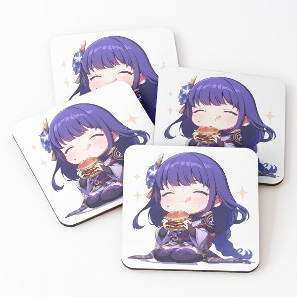 Item preview, Raiden Shogun Genshin Impact Game Chibi Kawaii Burger Anime Girl Spark designed and sold by mildaclairmo.