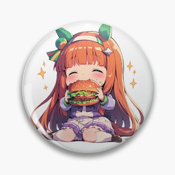 Item preview, Silence Suzuka Uma Musume Pretty Derby Anime Girl Chibi Kawaii Burger Starry Joy designed and sold by mildaclairmo.