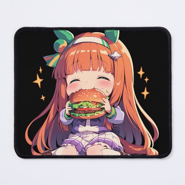 Item preview, Silence Suzuka Uma Musume Pretty Derby Anime Girl Chibi Kawaii Burger Starry Joy designed and sold by mildaclairmo.
