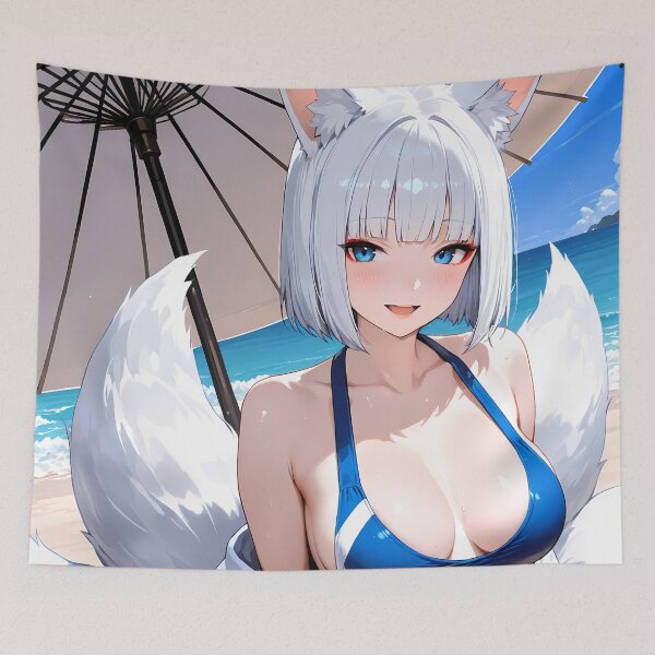 Item preview, Azur Lane Anime Azure Fox Kaga Serene Elegance Beneath Seaside Umbrella designed and sold by mildaclairmo.