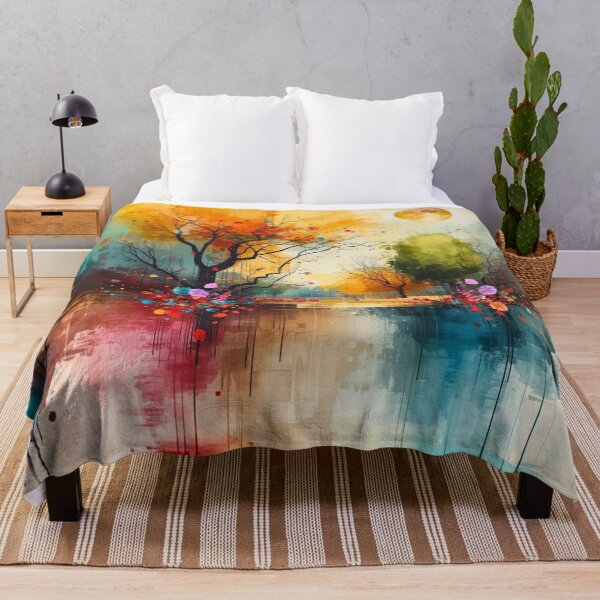 Item preview, Landscape with Mirrored Trees Painting designed and sold by Modern-Tropical.