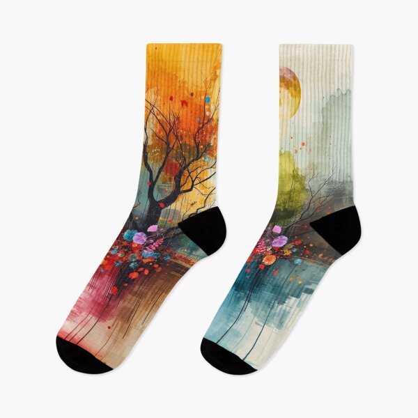 Item preview, Landscape with Mirrored Trees Painting designed and sold by Modern-Tropical.