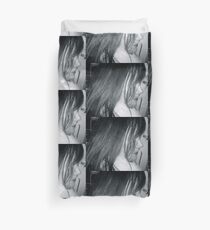 Winter Profile in Black & White Duvet Cover