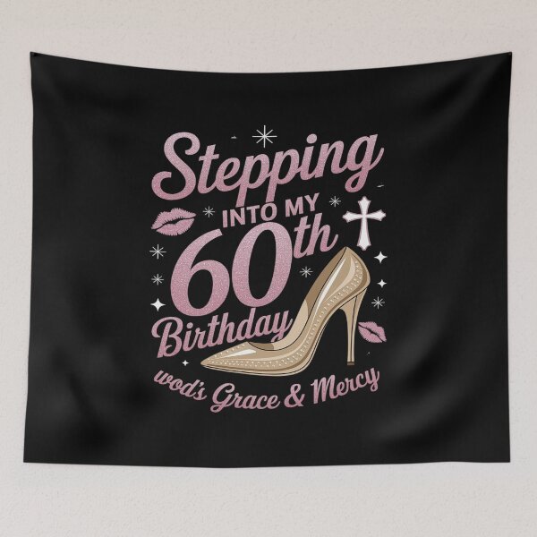 Item preview, Stepping Into My 60th Birthday With Gods Grace And Mercy designed and sold by KonopikaaArt.