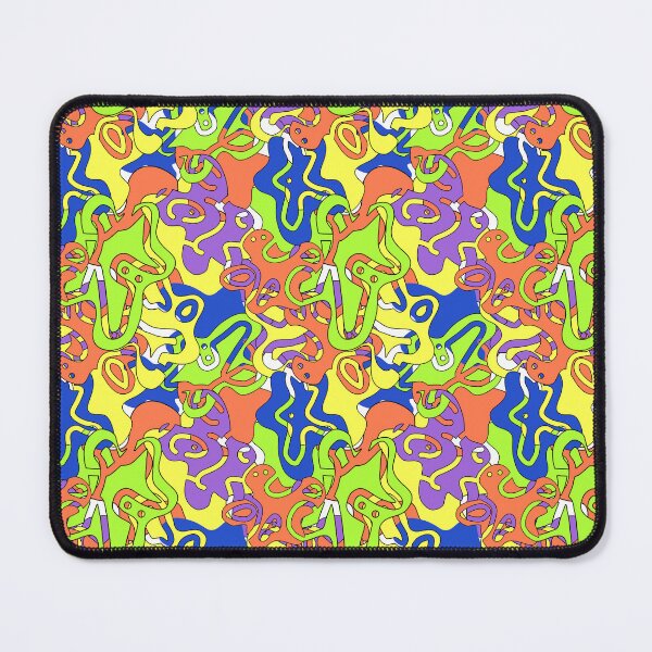 Item preview, Abstract Neon Doodle Maze Pattern designed and sold by AleksaDesignMTL.