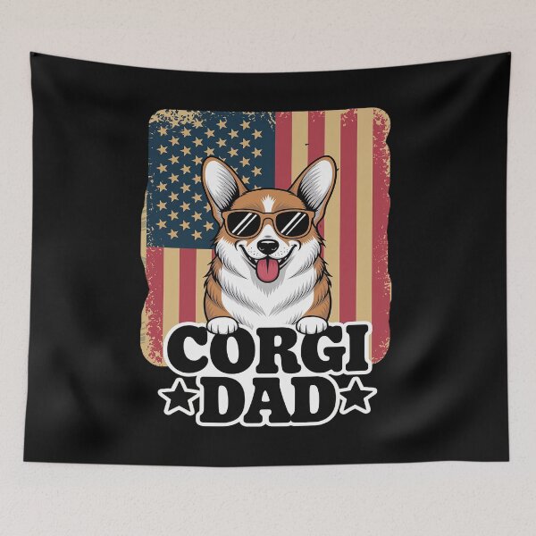 Item preview, USA Flag Corgi Dad Fathers Day designed and sold by KonopikaaArt.