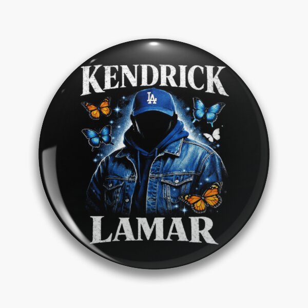 Item preview, Kendrick Lamar Vintage 90s Bootleg Rap Tee - Blue Denim & Butterflies designed and sold by Mainuld1923.