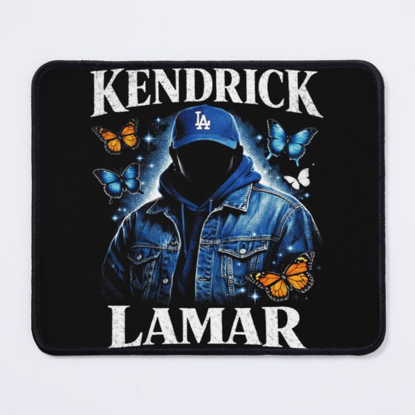 Item preview, Kendrick Lamar Vintage 90s Bootleg Rap Tee - Blue Denim & Butterflies designed and sold by Mainuld1923.