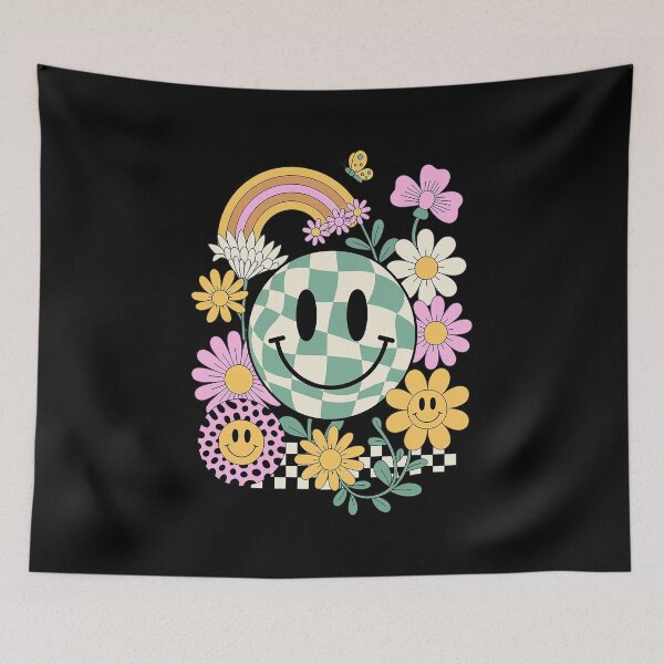 Item preview, Checkered Happy Smiling Smile Face Daisy Flower Girl designed and sold by Rrettgison.
