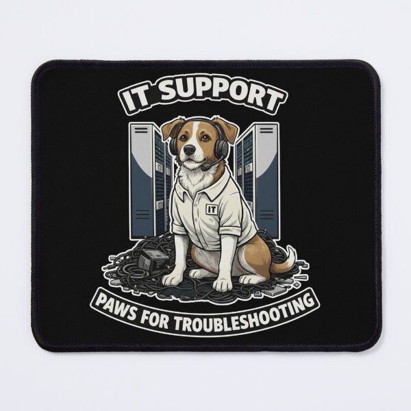 Item preview, IT Support Mixed Breed Dog - Paws for Troubleshooting Funny Tech Humor designed and sold by Pulse & Paws | Pop Culture Tees and Stickers.