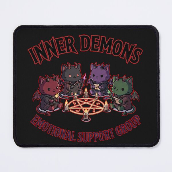 Item preview, Inner Demons Emotional Support Group - Funny Occult Cat Mental Health Art designed and sold by AdyKurniawan.