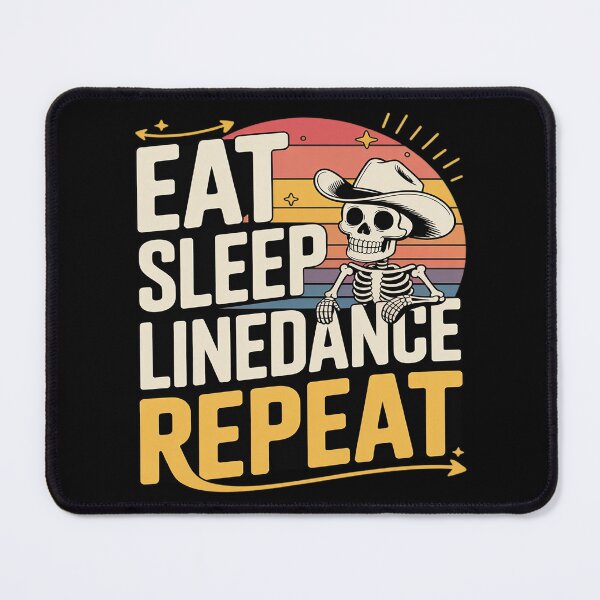 Item preview, Eat Sleep Linedance Repeat Skeleton Cowboy designed and sold by genkihikki.