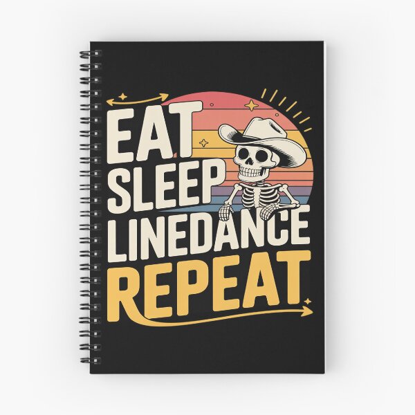 Item preview, Eat Sleep Linedance Repeat Skeleton Cowboy designed and sold by genkihikki.