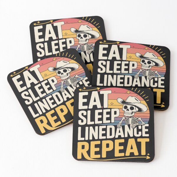 Item preview, Eat Sleep Linedance Repeat Skeleton Cowboy designed and sold by genkihikki.