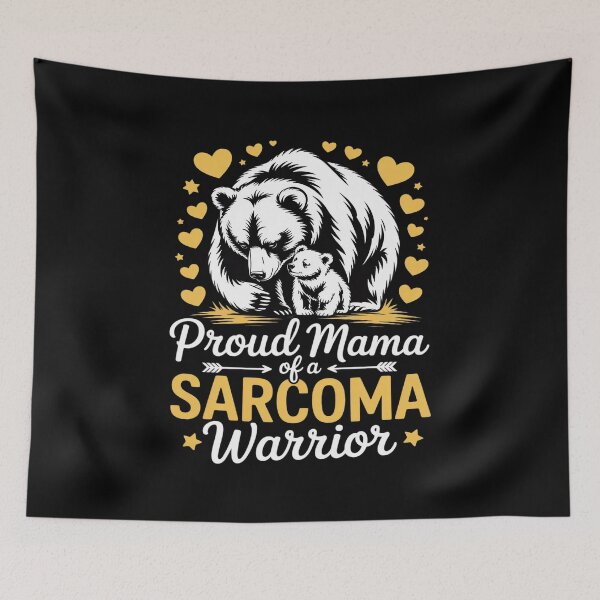 Item preview, Mom Bear Proud Mama Of Sarcoma Cancer Warrior Yellow Ribbon designed and sold by Rrettgison.
