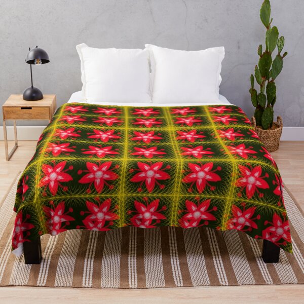 Item preview, Red Floral Grid Pattern – Vibrant Abstract Flower Art designed and sold by HopeAndHustle.