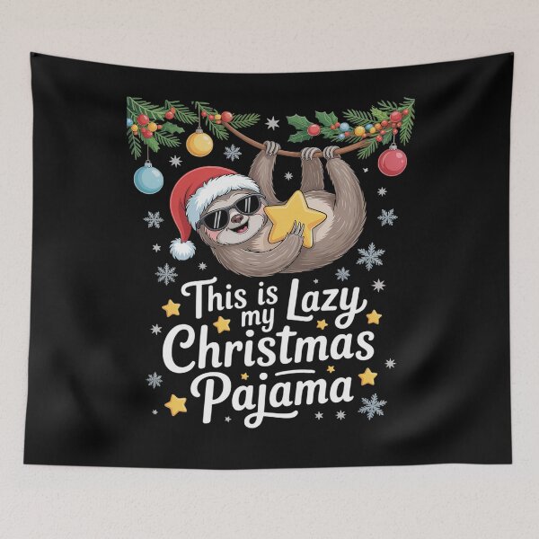 Item preview, This Is My Lazy Christmas Pajama Shirt Funny Sloth Sleeping designed and sold by Rrettgison.