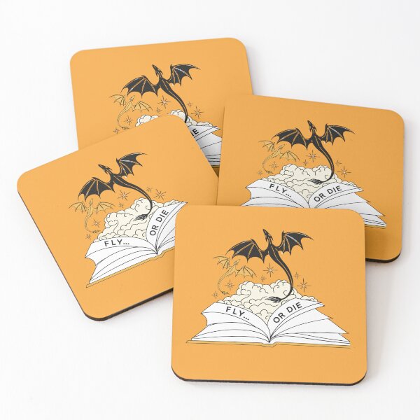 Item preview, Fly or Die Bookish Dragon Design | Fantasy Dragon Rider Quote | Fourth Wing Inspired Reader Art designed and sold by theliteraryedit.