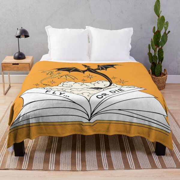 Item preview, Fly or Die Bookish Dragon Design | Fantasy Dragon Rider Quote | Fourth Wing Inspired Reader Art designed and sold by theliteraryedit.